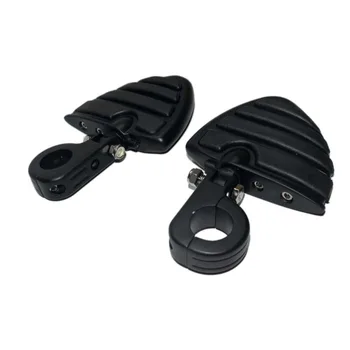 

38MM 1.5 " 1 1/2" Wing Shape Black Chrome Motorcycle Engine Guard Highway Crash Foot Pegs Footpeg For Harley-Davidson Honda BMW