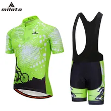 

Cycling Clothes For Men Bright Green Reflective Bike Jersey and Black Gel Padded Bibs Set Cycle Suit / Kit Short Sleeve 2018