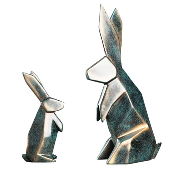 

2pcs Rabbit Decoration Crafts Nordic Simple Creative Resin Figurines Miniatures Wedding Gifts Home Decoration Accessories Modern