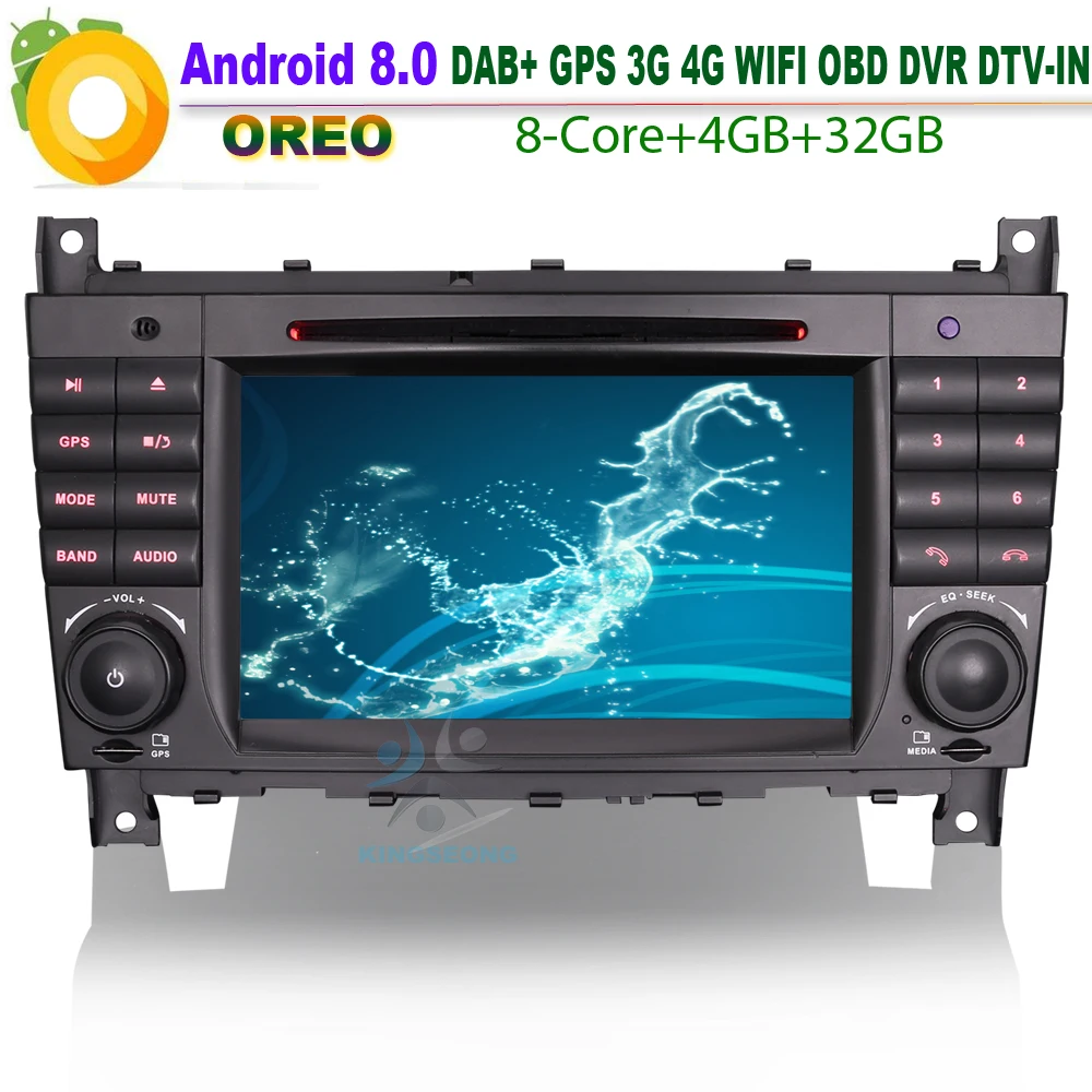 Android 8.0 Autoradio Car DVD Navi GPS CD DAB+ WiFi 4G BT SD Radio USB Bluetooth DVR OBD for Mercedes Benz C-Klasse W203