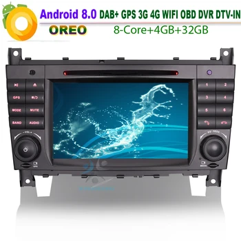 

Android 8.0 Autoradio Car DVD Navi GPS CD DAB+ WiFi 4G BT SD Radio USB Bluetooth DVR OBD for Mercedes Benz C-Klasse W203