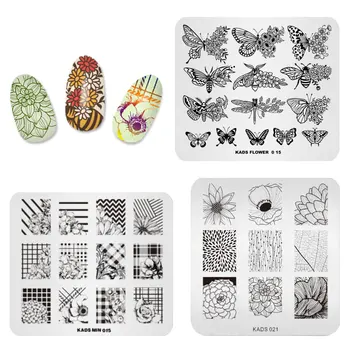 

AriesLibra 3PCS/SET Nail Art Templates Stamping stencil DIY Stamping Polish Plate Flowers Animal Patterns Tool Kits
