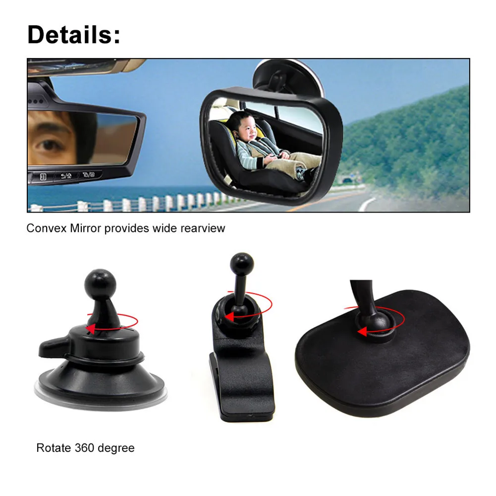 Baby/Kid Seat Car Safety Mirror Wide View Rear Seat Mirror Adjustable  Monitor