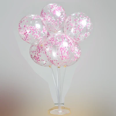  70cm Clear Balloon Column Stand Kits Arch Stand with Frame Base and Pole for Wedding Birthday Party