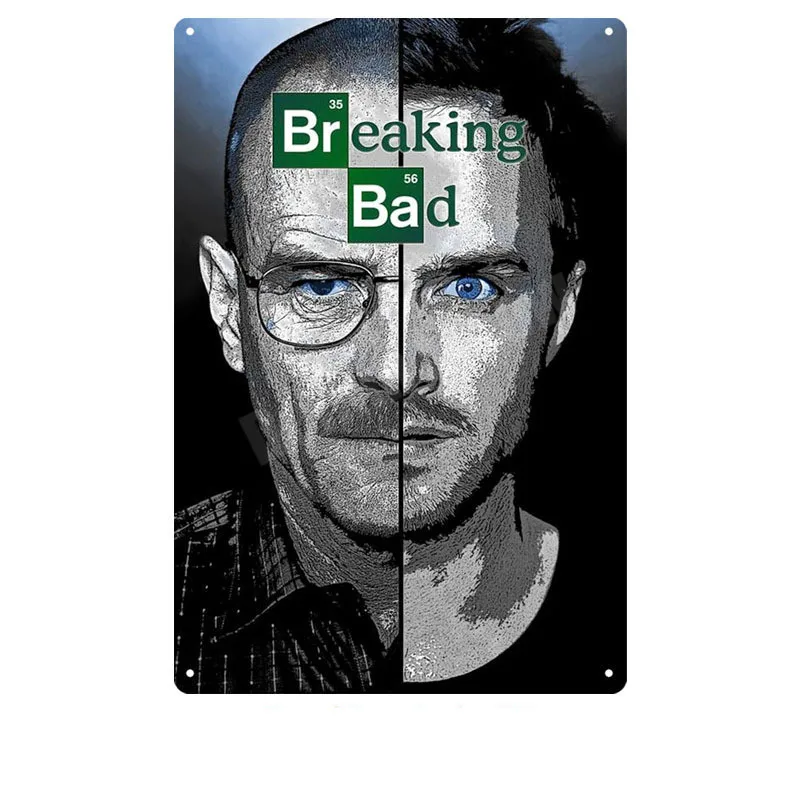 Фото Винтажная металлическая жестяная вывеска Breaking Bad, декоративная пластина для паба, бара, казино, клуба, хайзенберга, наклейки на стену, N279 №2