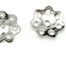 Твердые 925 стерлингового серебра Поиск Аксессуары 5 мм серебряные крышечки для бусин в форме цветков подходят серебряные ювелирные изделия DIY