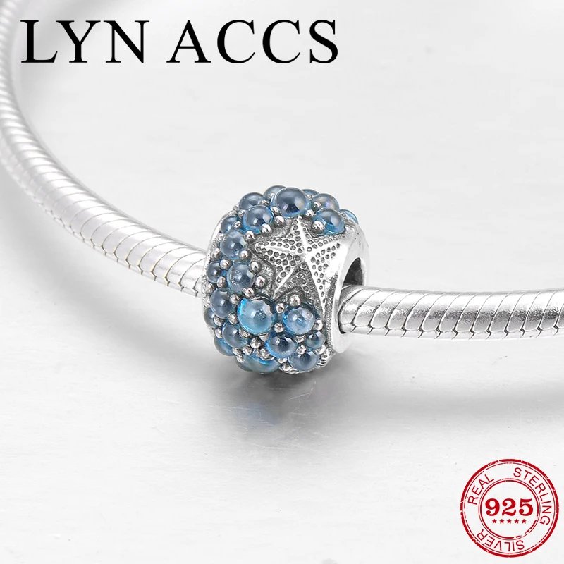 

Like grapes 925 Sterling Silver light blue CZ and starfish fashion fine Beads Fit Original Pandora Charm Bracelet Jewelry making
