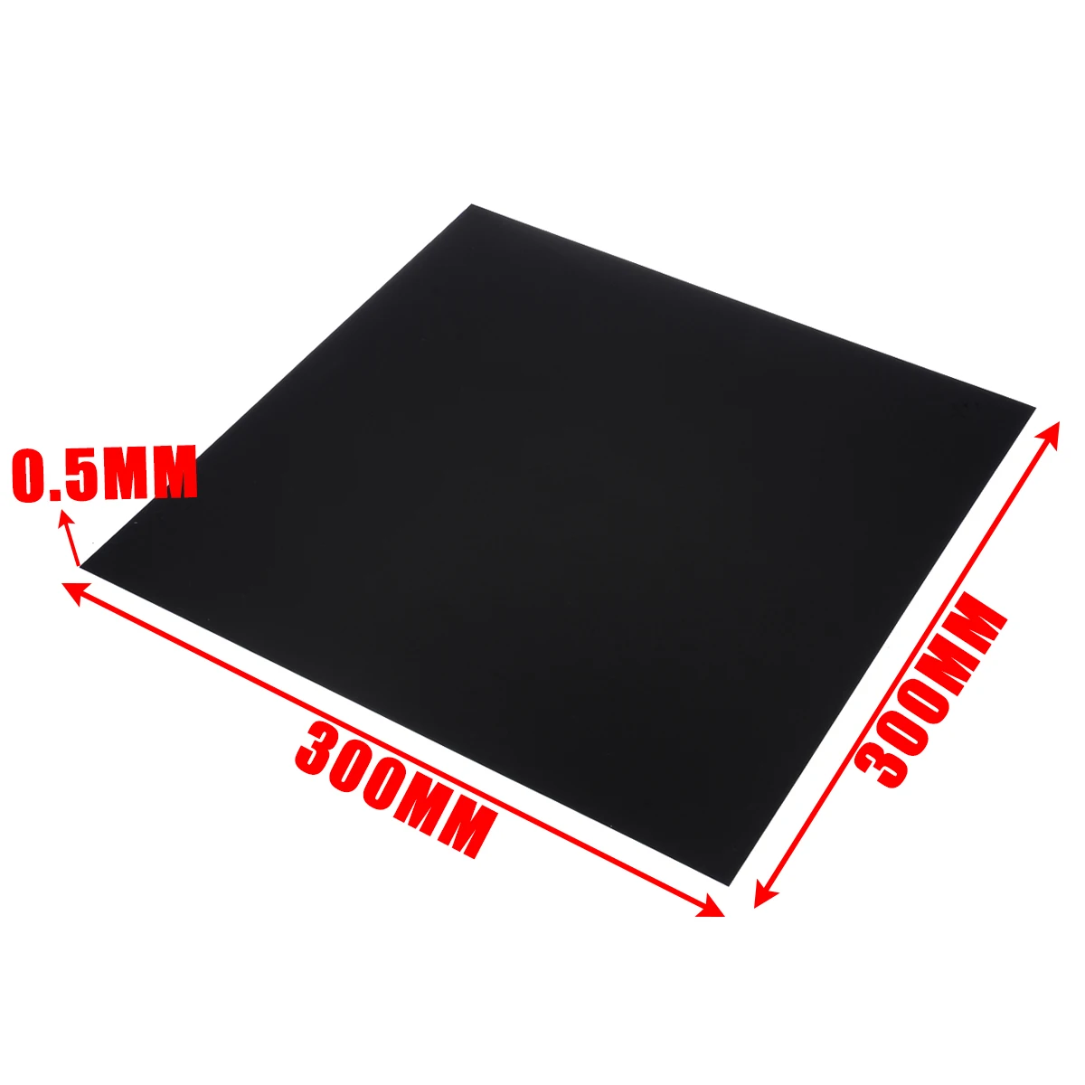 1 Piece 300*300*0.5mm Flat Square Black ABS Plastic Sheet For Car Audio Installation Flexible Smooth Back