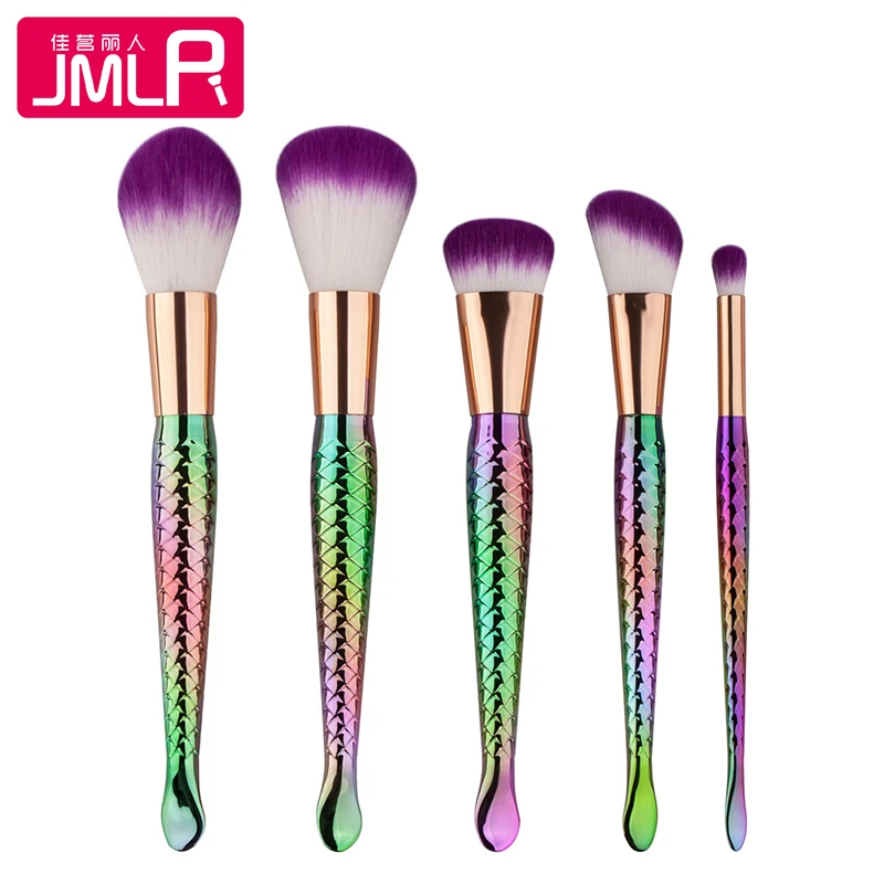 JMLR 5pcs/set Mermaid Beauty Cosmetics Foundation Makeup Brushes Set Blending Brush Make up Tool Kit set brand |