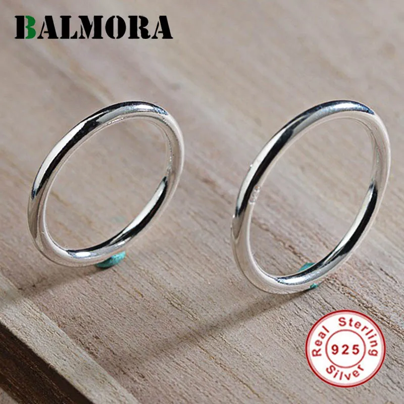 Простое модное кольцо BALMORA 1 шт. 100% Настоящее серебро 925 пробы средней длины для