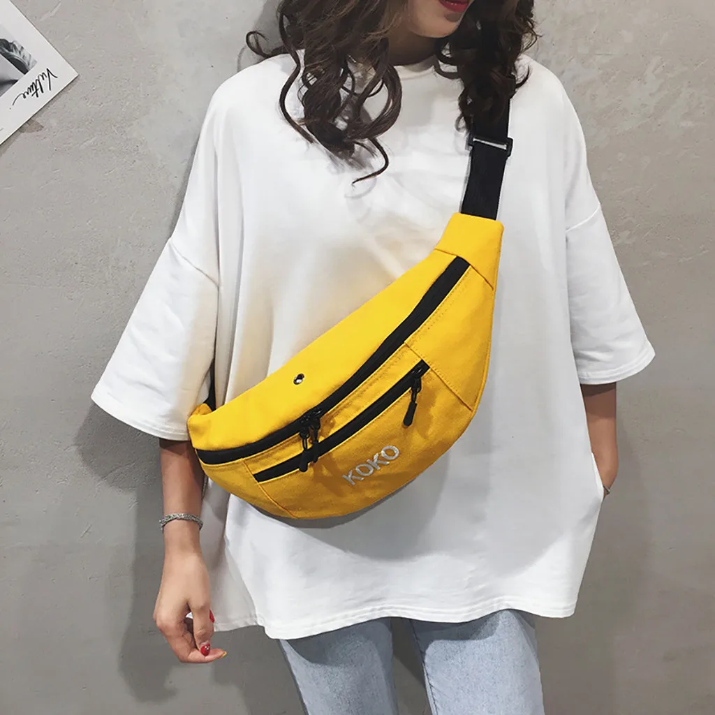 

Fashion Fanny Pack Men Women Waist Bag Hip Hop Sport Waist Pack Canvas Chest Bag Streetwear Belt Bag High Quality Rinonera#H10