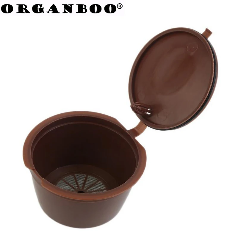 

ORGANBOO 2Pcs Brown Refillable Reusable Coffee Capsule Food Grade Plastic PP Coffee Filter Baskets Soft Capsules Taste Sweet