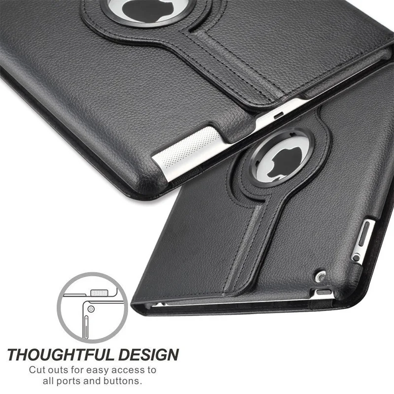 

Flip PU Leather Cover For iPad Mini 1 2 3 360 Degrees Rotating Case Stand Holder Cases Smart Tablet Case A1489 A148 A1599 A1491