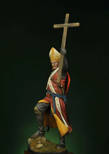 Сборная Неокрашенная шкала 1/24 75 мм Бишоп воин-XIII век Солдат Рисунок история смолы модель миниатюрный комплект