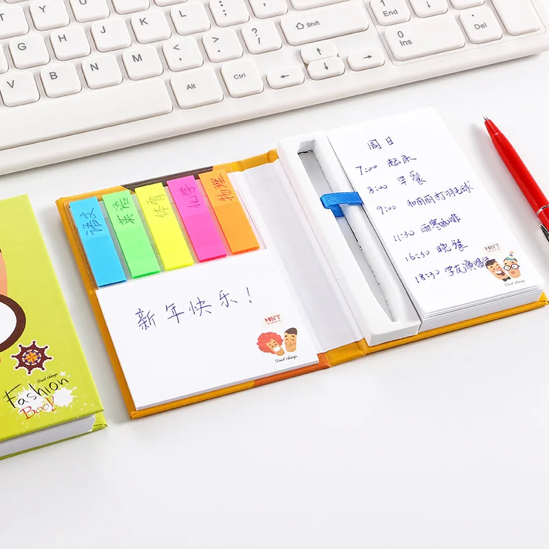 

Haprhia Creative sticky notes Hard Shell Notepad with Pen