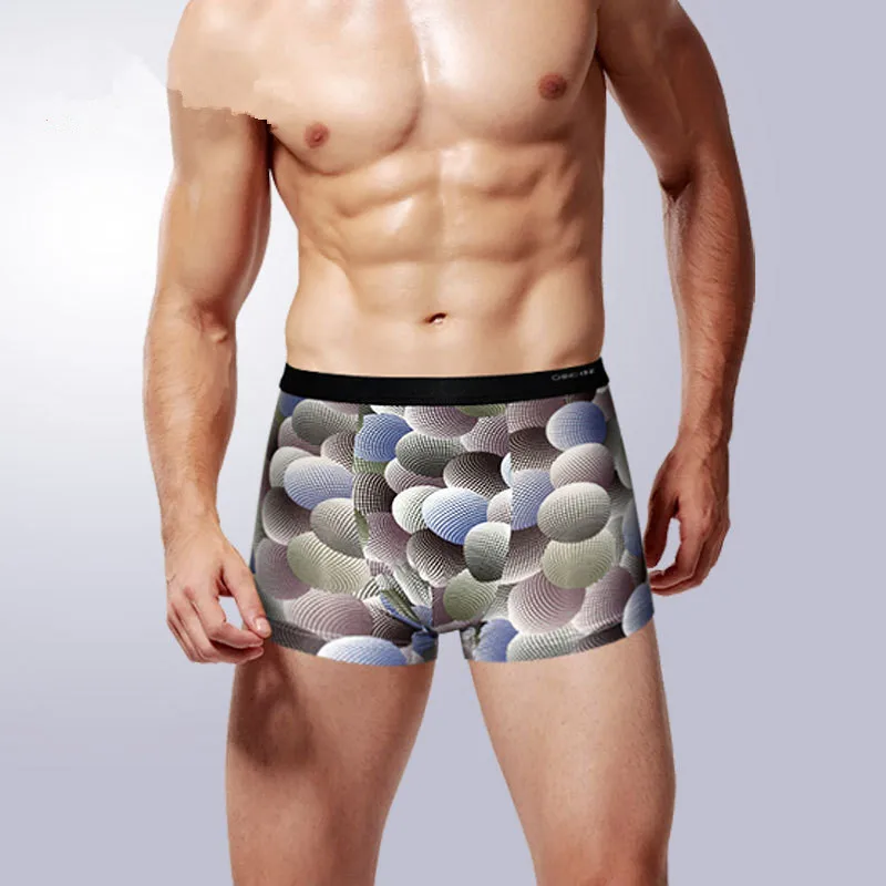

New Men High Quality Modal Traceless Seamless 3D Floral Breathable Boxer shorts underwear men U convex Boxers male panties 0330