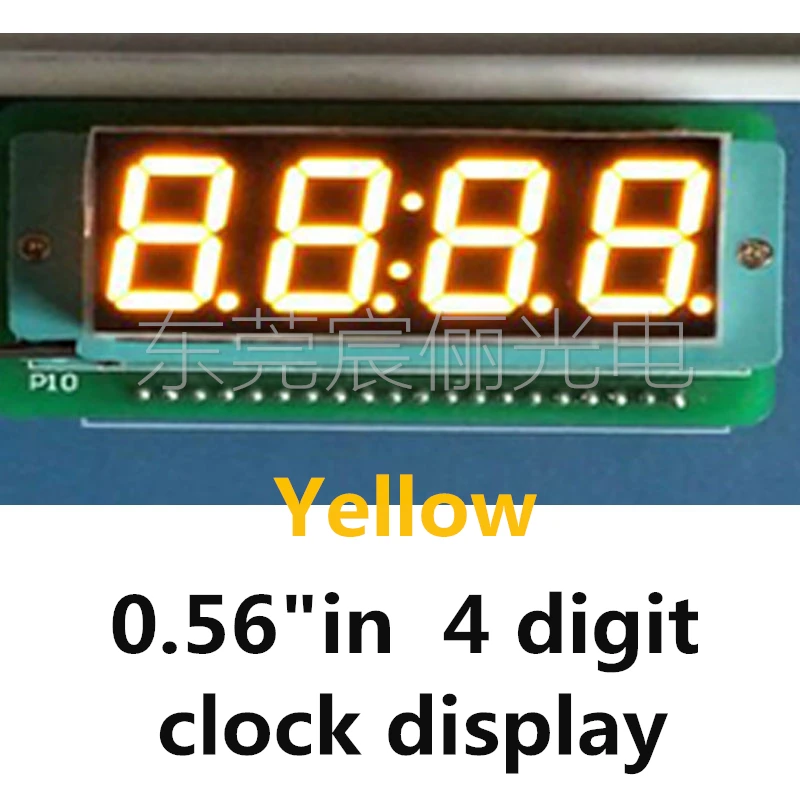 20PCS YELLOW 0.56 Inch 7 Segment 4 Digit Super 0.56&quot 0.56in Clock LED Display Common cathode Time 12 Pins for DIY | Лампы и