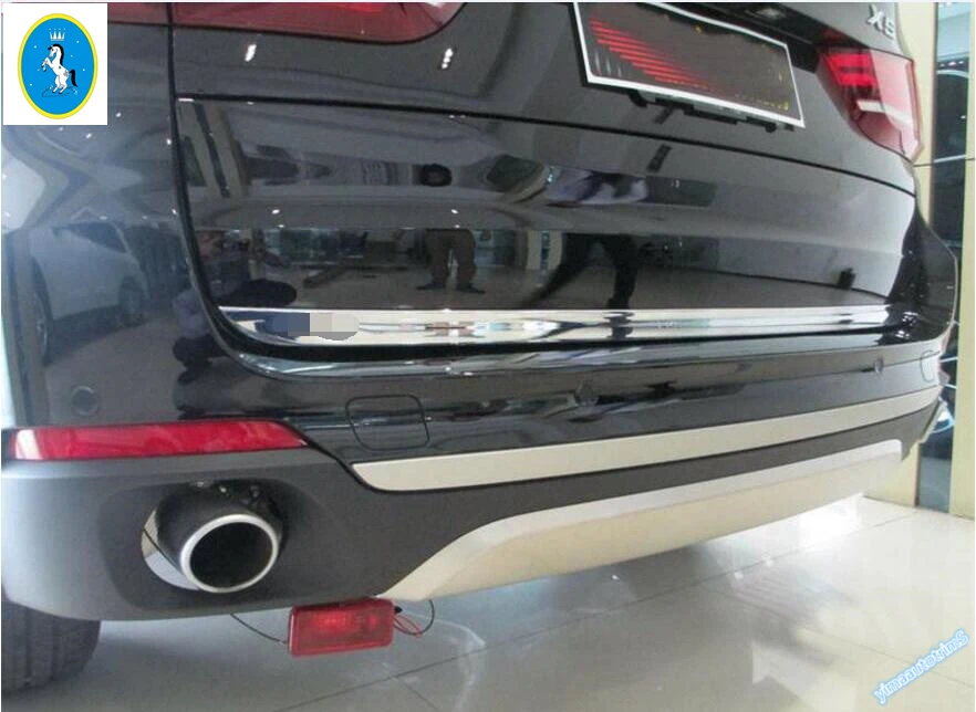 

Lapetus Accessories Exterior Rear Tailgate Trunk Lid Cover Trim Hatch Back Bezel For BMW X5 F15 2014 2015 2016 Stainless Steel