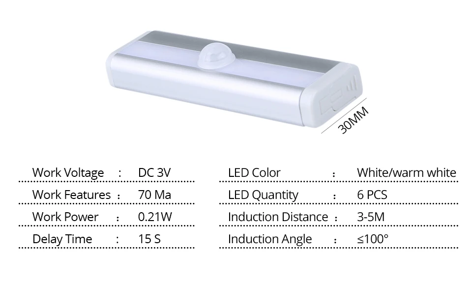 LED Luminaire With Motion Sensor 6 LEDs Night Lights  (4)