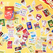 45 unidades/pacote bonito lanches papelaria adesivos de vedação etiqueta de viagem diy scrapbooking diário planejador álbuns decorações