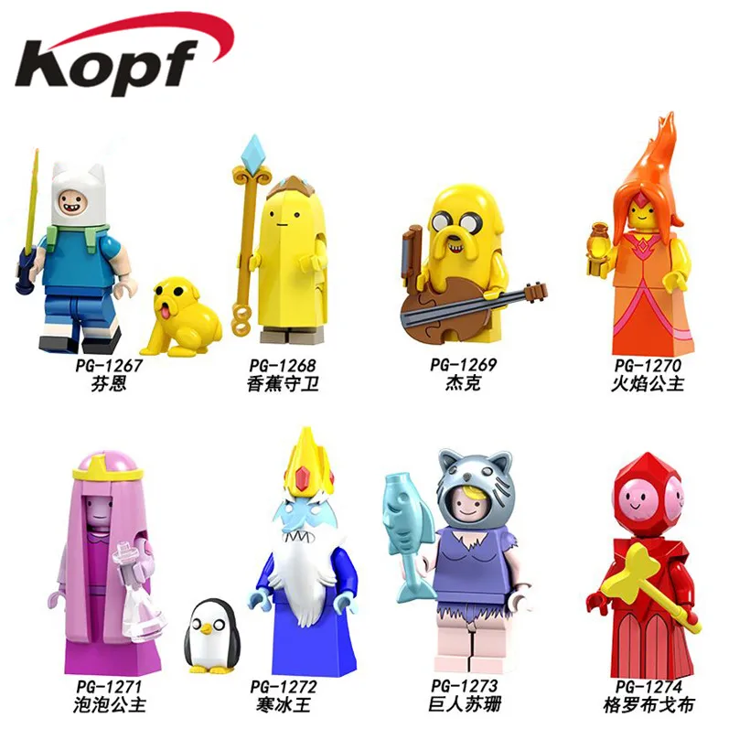 

Single Sale Building Blocks Adventure time Finn Banana Guard Model Jack Flame Princess Action Figures Children Toys Gift PG8141