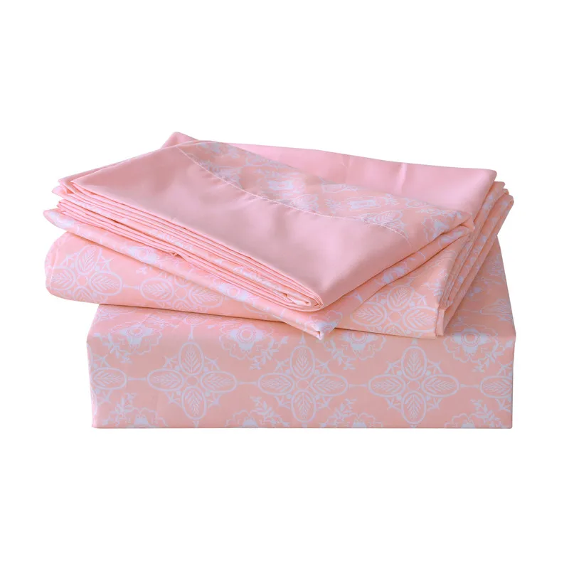 

High Quality Solid Bed Sheet Set - Brushed Microfiber Super Soft Microfiber Printed Sheet Set