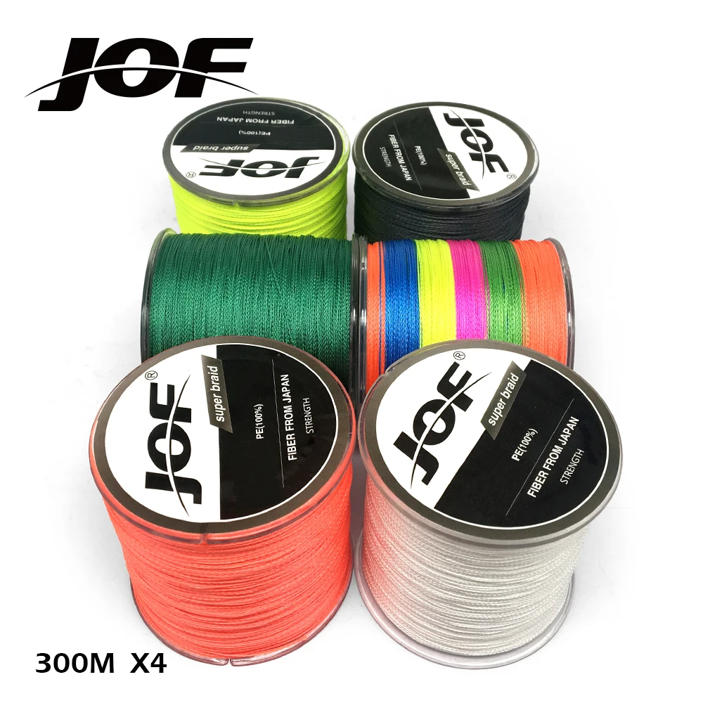 JOF 4 кос плетеная леска 300 м супер сильный Многожильная нити персик эссе веревки