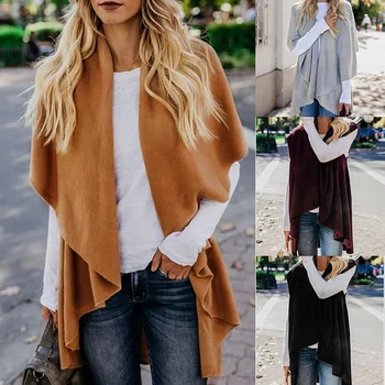 

Irregular Women Blouse And Tops Fashion Sleeveless Women Cardigan Solid Black Wine Red Kimono Autumn Spring Outwear Tops 2019