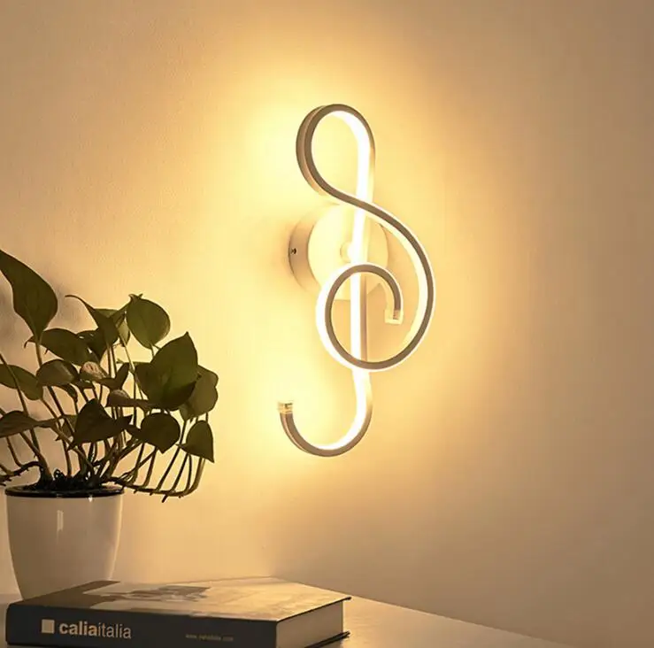 Simple creative led wall lamp Note background lights lighting fixture lamps black white | Лампы и освещение