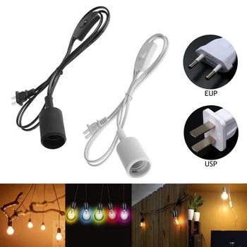 

E27 Hanging Light Socket EU/US Plug with 303 Button Switch Wire 1.8m Power Cord Cable 250V Lamp Base for LED Bulb