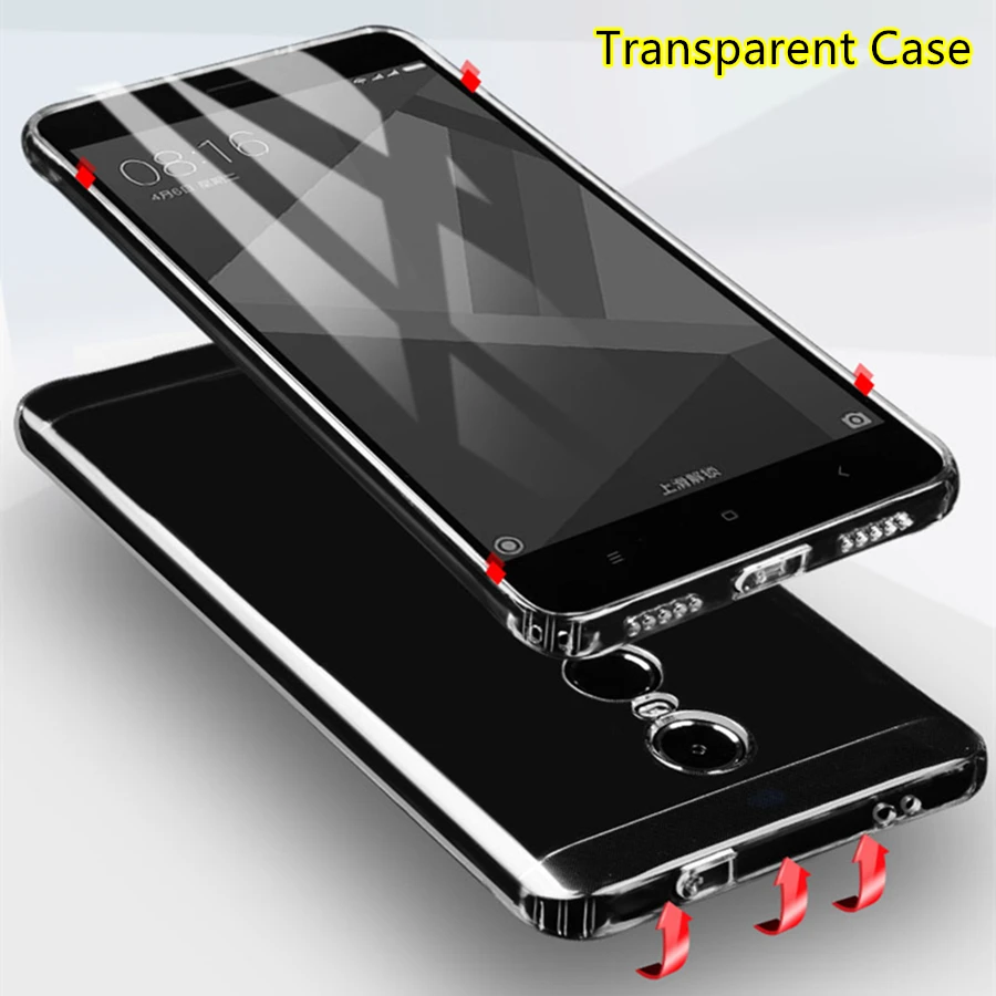 

Transparent Cases For Xiaomi A1 5X 6 Redmi 5 Plus 4A PRO 4X Note 4 Global version 5A Prime 2 3GB Soft Phone Cover Shell Fundas