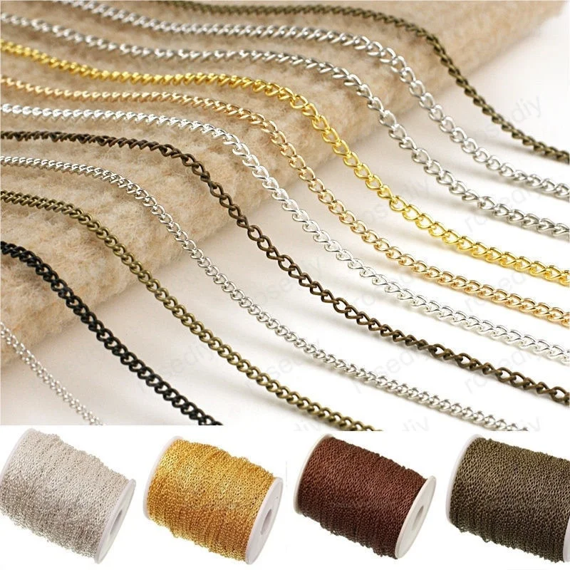 Buy 100 meters Black / Gold Cable Open Link Metal