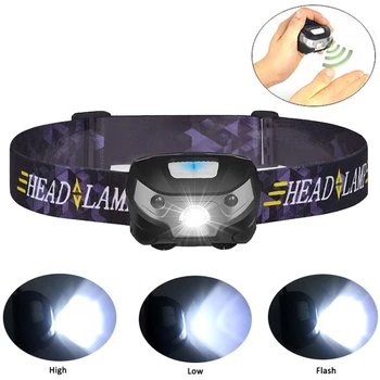 

Mini Rechargeable LED Headlamp Body Motion Sensor Headlight Camping Flashlight Head Light Torch Lamp