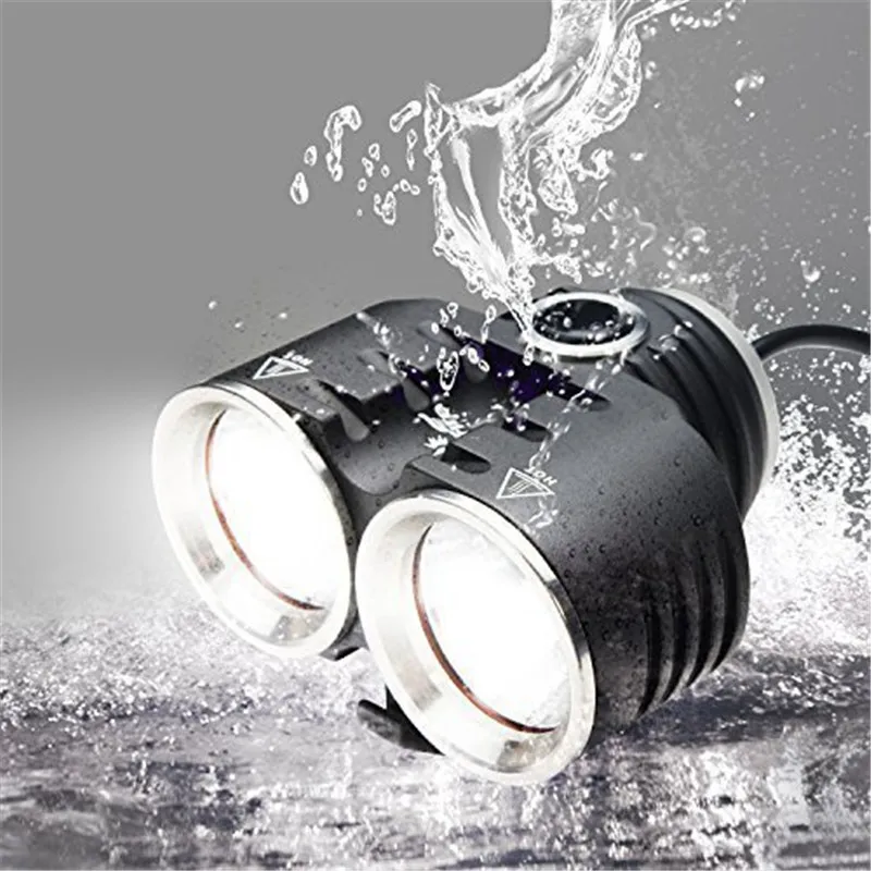 

OUTERDOD ouble LED USB Rechargeable Bicycle Light Waterproof Built-in Battery Bike Front FlashLights Portable Easy Installation
