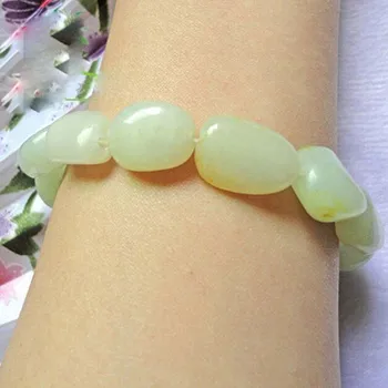 

xinjiang hetian white jade Genuine Natural White Jade Bracelet Polished in Original Shape Hand bead string