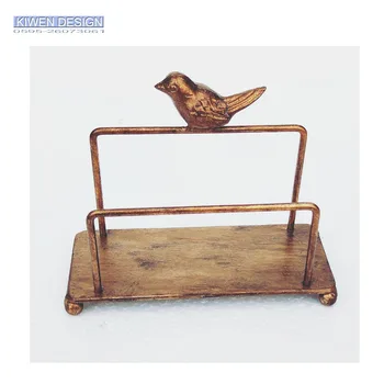 

Wrought iron large napkin holder Western restaurant cafe hotel desktop storage rack bird towel rack creative home