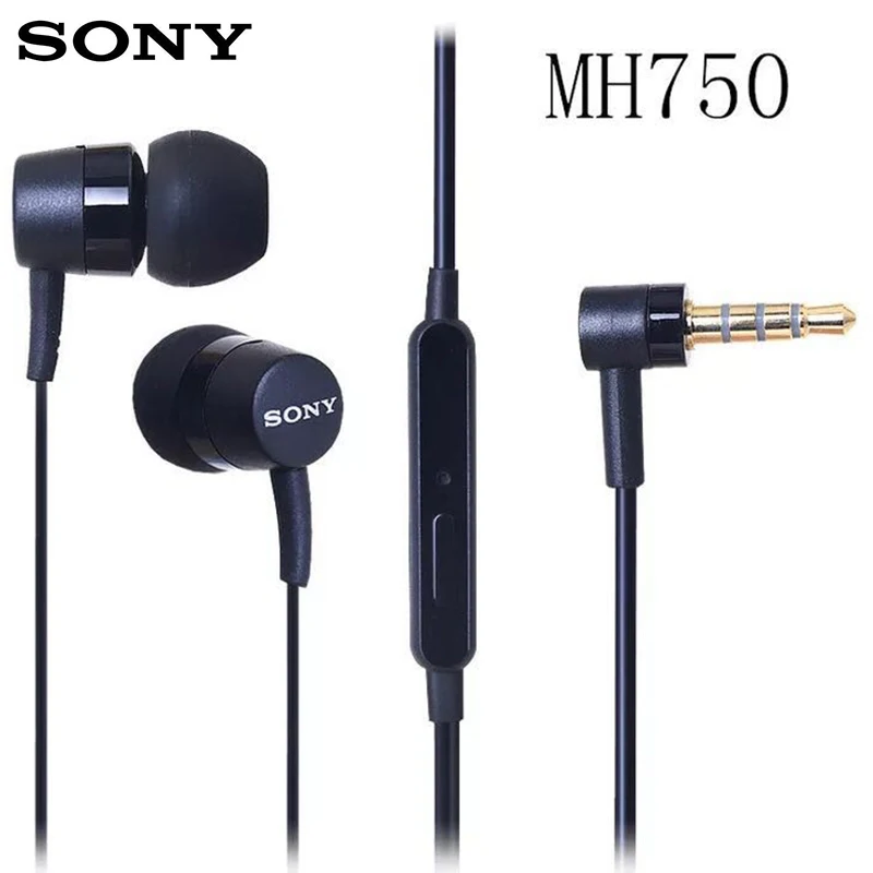 

Original Sony MH750 in-ear subwoofer earphones Z 1 2 3 4 5 LT26i LT22i MT25i ST25i MT27i L36h line control universal earplugs