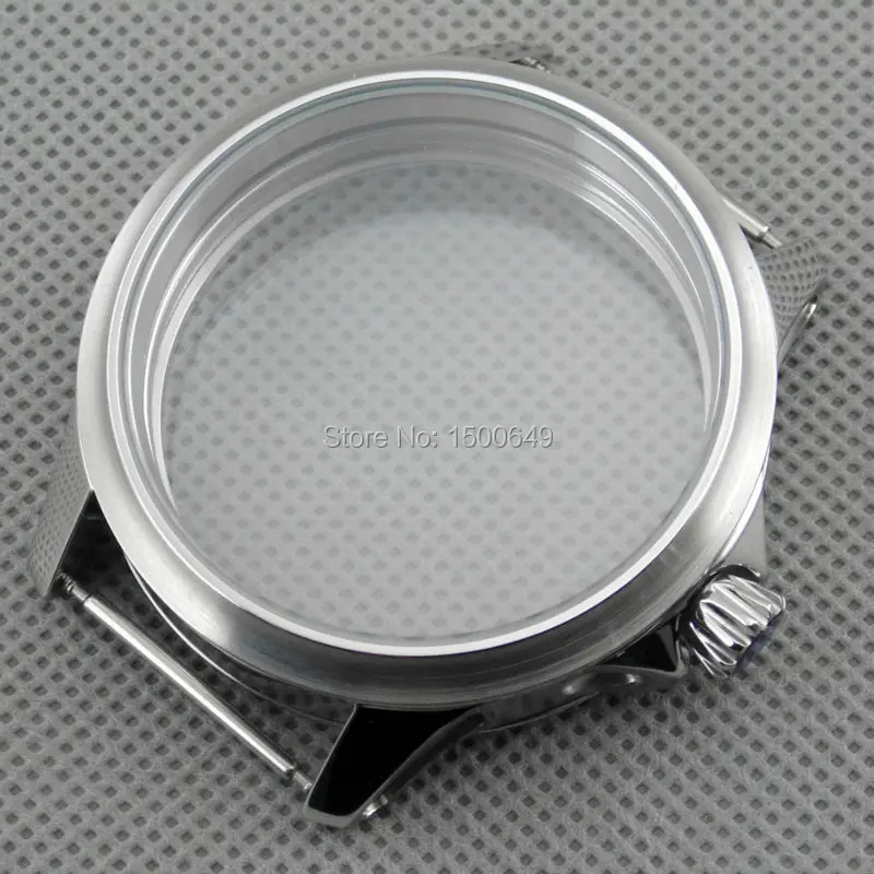 watch case 43mm glass brushed stainless steel case fit ST3600 st3620