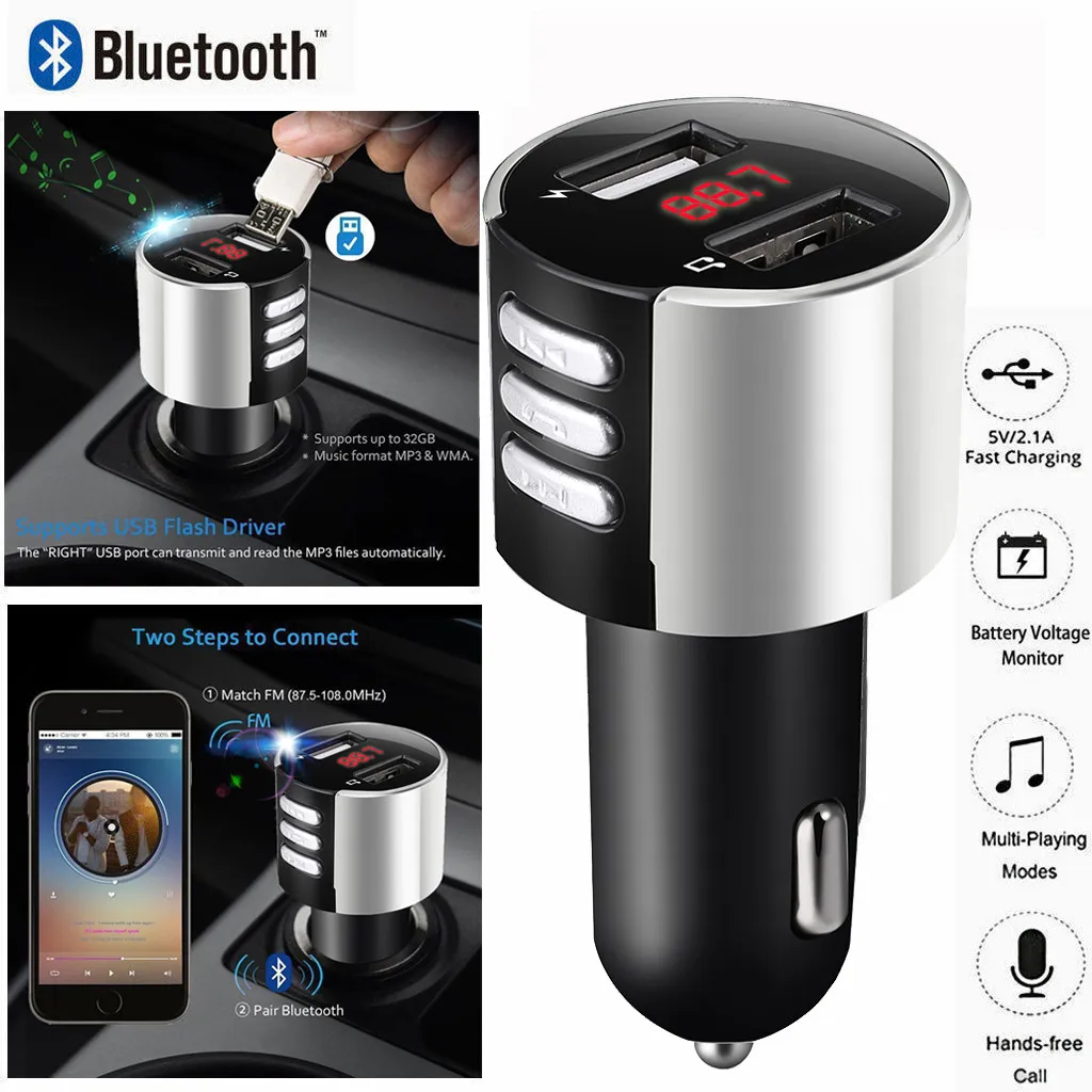 Горячая USB адаптер Bluetooth MP3 плеер CarCharger беспроводной fm-передатчик Радио MP3 плеер 3.4A автомобильные аксессуары