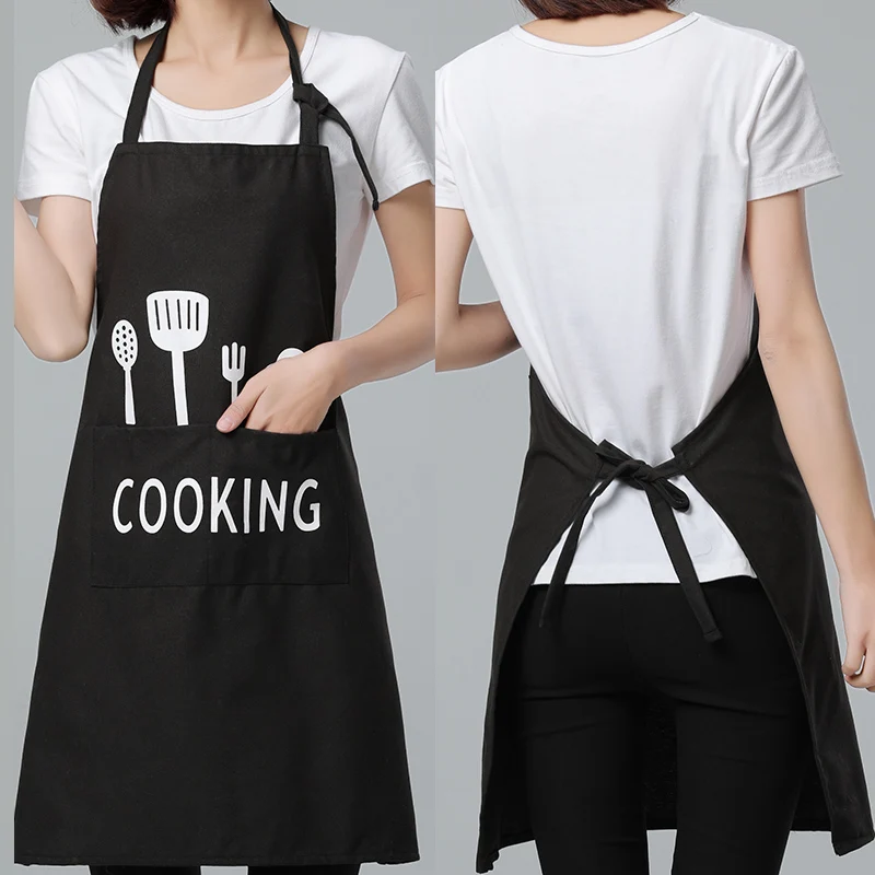 

SINSNAN Adjustable PE Waterproof Kitchen Aprons For Women/Men Cooking Creative Cuisine Chef Restaurant Apron For Baking Pinafore