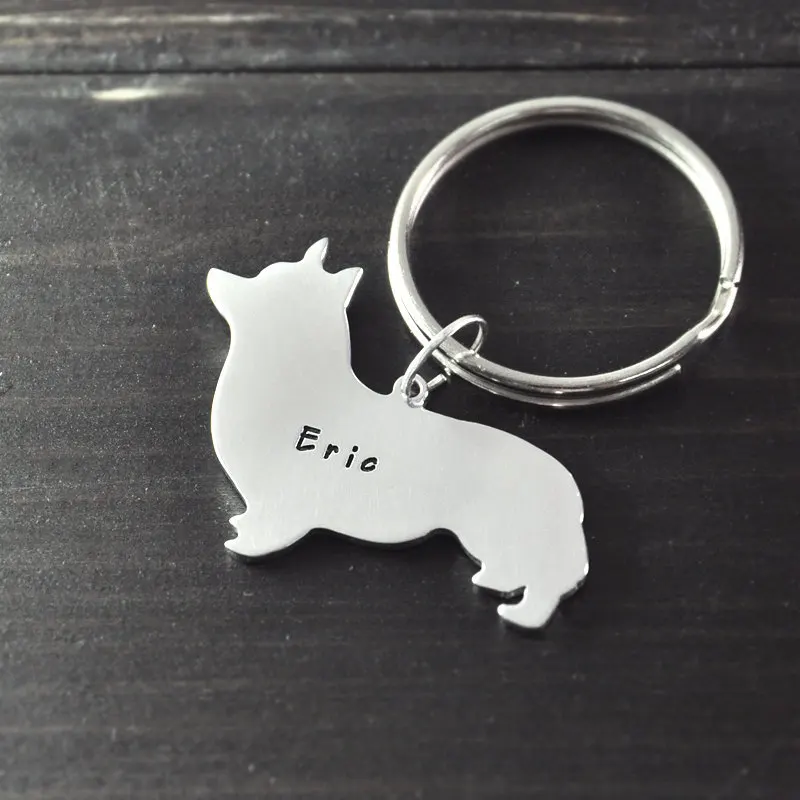 Welsh Corgi keychain dog key chainalloy hand cut Welsh Corgi pendant beautiful charm