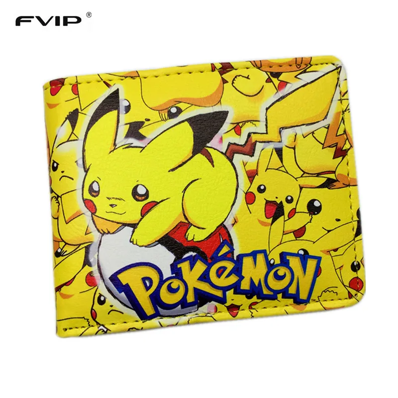 

FVIP Nintendo Game Pocket Monster Charizard Pikachu Wallet Poke Wallets Cute Cartoon Billetera For Leather Money Bag Purse