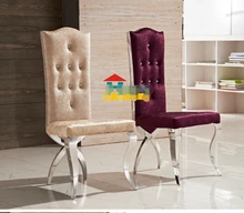 European fashion high back drill stainless steel chair. New classical eat desk and chair C76 flannelette chair