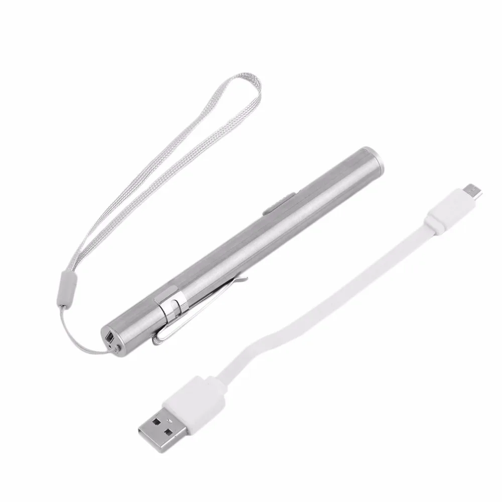 

Creative USB Rechargeable LED Flashlight Powerful Mini LED Torch Waterproof Design Pen Hanging with Metal Clip 2017 Brand New
