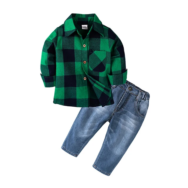 plaid shirt and jeans men