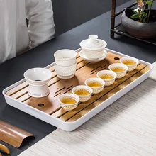 Высокое качество китайский чайный набор кунг-фу с чайным лотком креативный керамический чайный набор послеобеденный Подарочная коробка чая