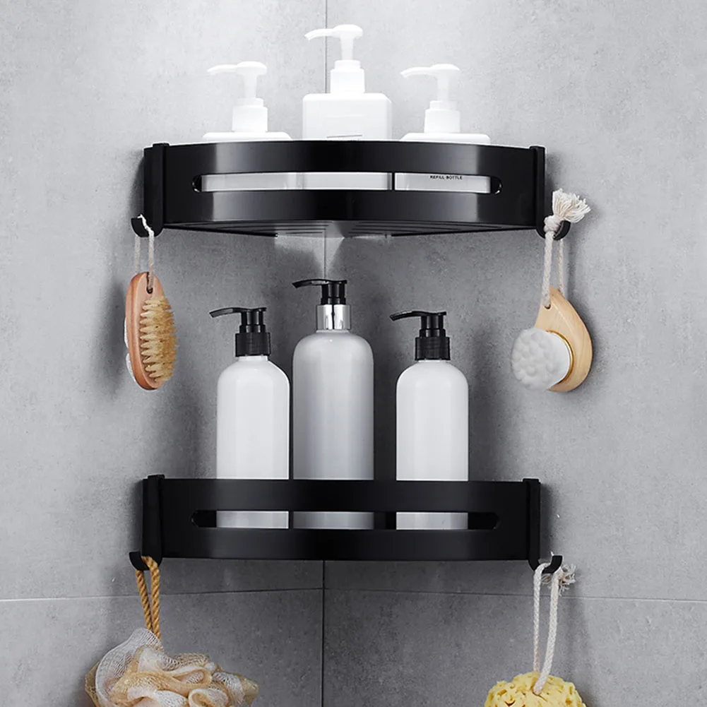 

Hot Multifunctional Storage Rack Bathroom Shelf Corner Shower Shampoo Wall Hanging Towel Durable Shelves Holder FP8 AU06
