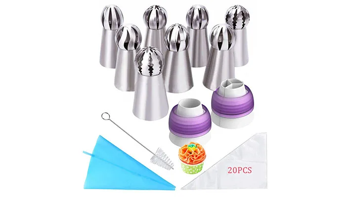 Russian Pastry Nozzles Set for Cream Stainless Steel Artistic Cake Decorating Icing Piping Tips Accessories Confectionery Tool
