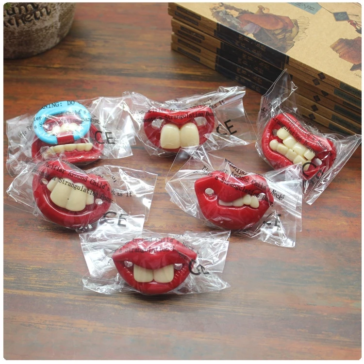 4 WOWFUNNY Infant Baby Silicone Soothie Pacifier Beard Funny Teeth Soothers Pacifiers Boys Girls Dummy Safety Teether Soother