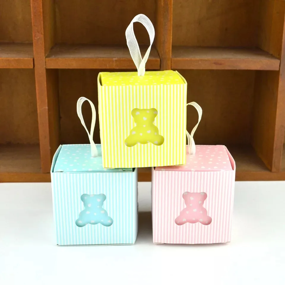 

Ctrue 12pc Pretty Bear Laser Hollow Out Favor Box Candy Boxes Wedding With Free Ribbon For Baby Shower Party Decoration